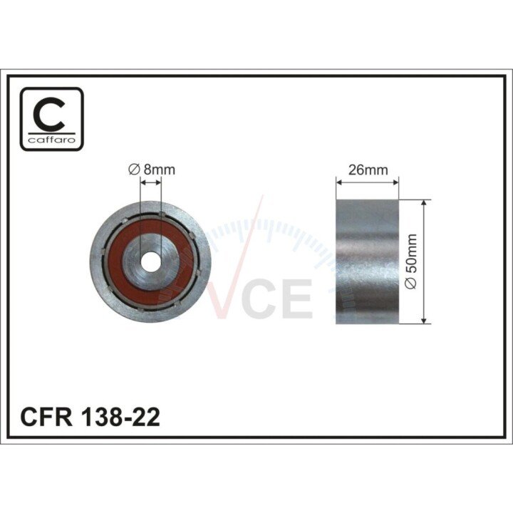 Паразитний / провідний ролик, полікліновий ремінь CAFFARO 138-22 (фото 1)