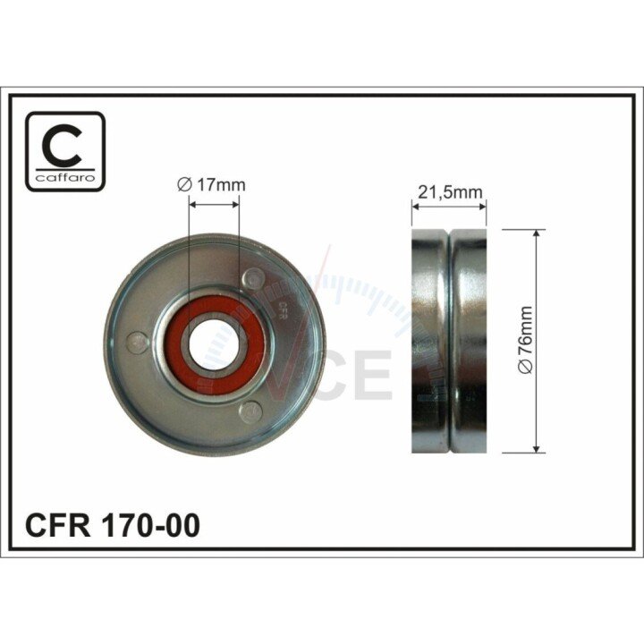 Натяжний ролик, полікліновий ремінь CAFFARO 170-00 (фото 1)
