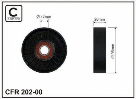 Натяжной ролик, поликлиновой ремень CAFFARO 202-00 (фото 1)