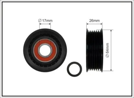 Паразитный / ведущий ролик, поликлиновой ремень CAFFARO 239-00