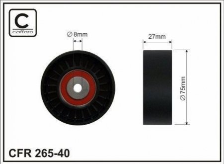 Натяжной ролик, поликлиновой ремень CAFFARO 265-40 (фото 1)