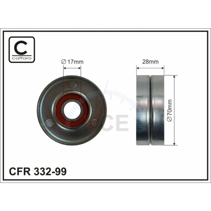 Натяжний ролик, полікліновий ремінь CAFFARO 332-99 (фото 1)