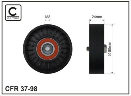 Паразитный/ведущий ролик, поликлиновый ремень. CAFFARO 37-98