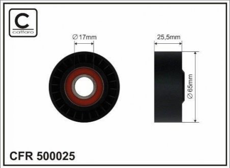 Натяжной ролик, поликлиновой ремень CAFFARO 500025 (фото 1)