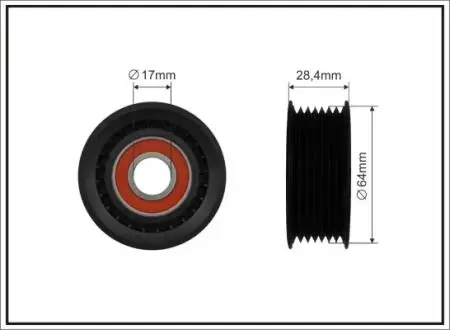 Натяжний ролик, полікліновий ремінь CAFFARO 500260