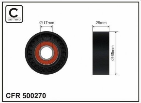 Натяжний ролик, полікліновий ремінь CAFFARO 500270 (фото 1)