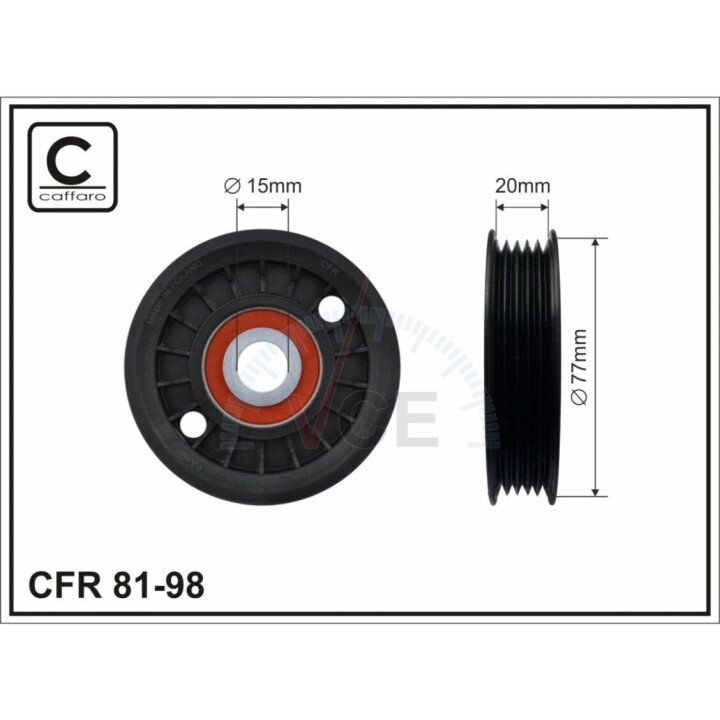 Натяжний ролик, полікліновий ремень CAFFARO 81-98 (фото 1)