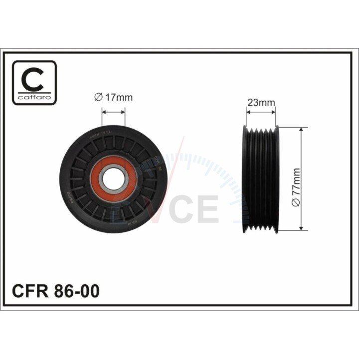 Натяжний ролик, полікліновий ремень CAFFARO 86-00 (фото 1)