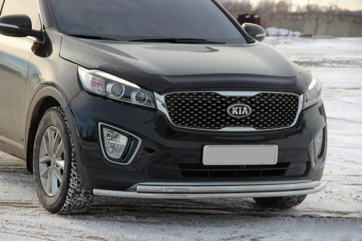 Передняя защита ST014 60/42мм (нерж) Kia Sorento UM 2015-2020 гг. Can Automotive DD29389 (фото 1)