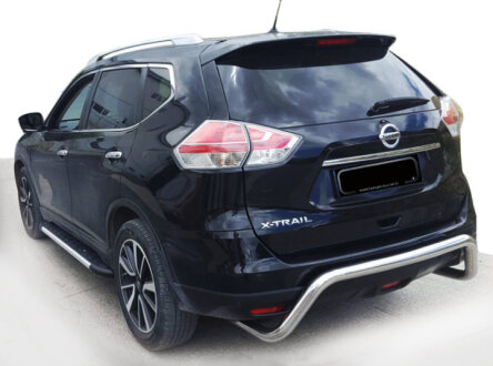 Задній захист AK007 (2 шт., нерж.) Nissan X-trail T32 / Rogue 2014-2021 рр. Can Automotive DD50973