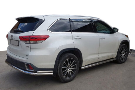 Задній захист AK005-2 (2 шт., нерж) Toyota Highlander 2013-2019 рр. Can Automotive DD73611