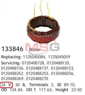 Статор, генератор CARGO 133846