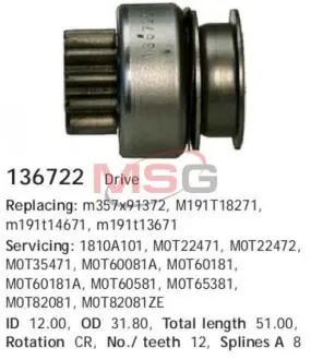 Привод с механизмом свободного хода, стартер CARGO 136722