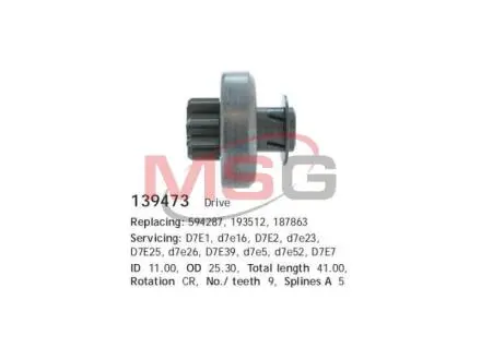 Привід з механізмом вільного ходу, стартер CARGO 139473