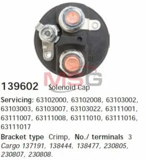 Крышка втягивающего реле CARGO 139602