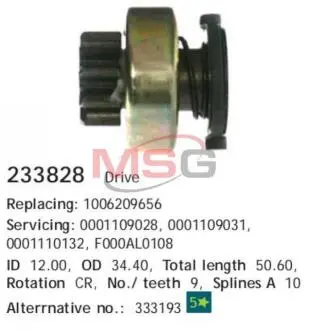 Привод с механизмом свободного хода, стартер CARGO 233828