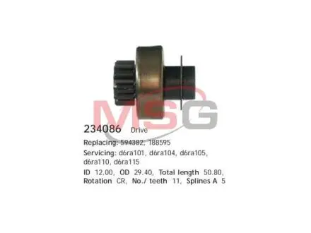 Привод с механизмом свободного хода, стартер CARGO 234086