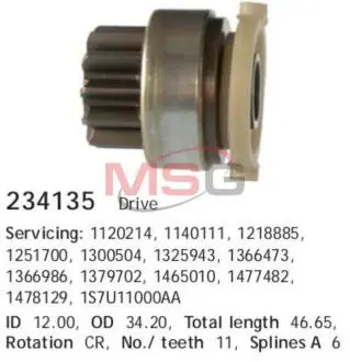 Привод с механизмом свободного хода, стартер CARGO 234135