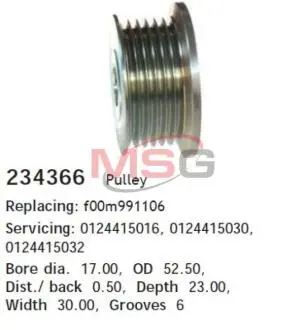 Шків генератора bo-6gr, cg234366, до ca1 636 CARGO 234366