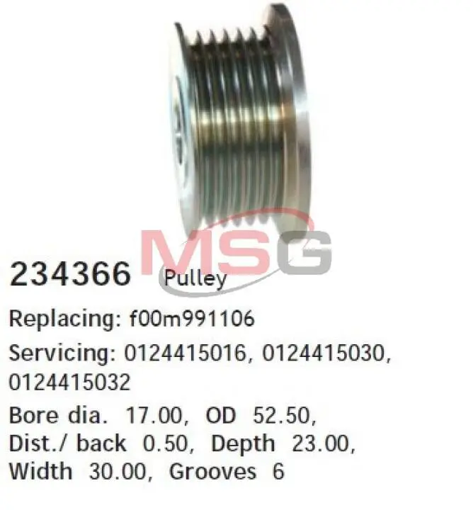 Шкив генератора bo-6gr, cg234366, до ca1 636 CARGO 234366 (фото 1)