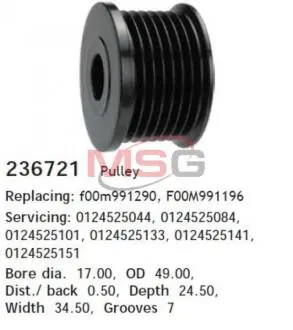 Ремінний шків, генератор CARGO 236721