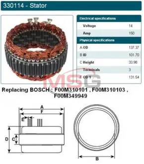 Статор, генератор CARGO 330114