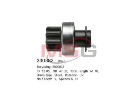 Привод с механизмом свободного хода, стартер CARGO 330382