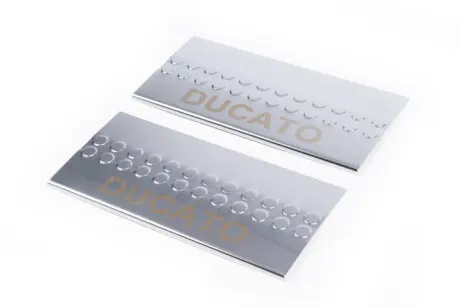 Накладки на внутренние пороги V1 (2 шт., нерж) Fiat Ducato 2006-2025 гг. CarmoS CAR0030