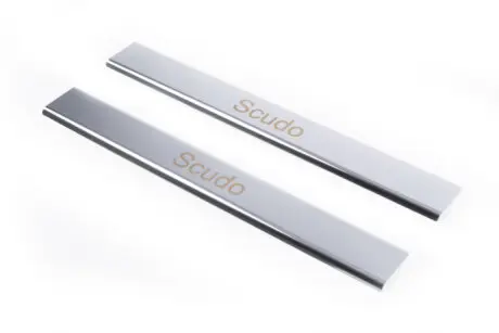 Накладки на пороги (, 2шт, сталь) Fiat Scudo 2007-2015 гг. CarmoS CAR0037