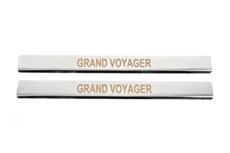 Накладки на пороги (2 шт., нерж) Chrysler Voyager 2008-2016 гг. CarmoS CAR300433