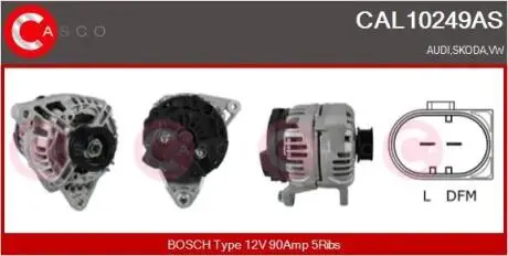 Генератор 12в 90а CASCO CAL10249AS