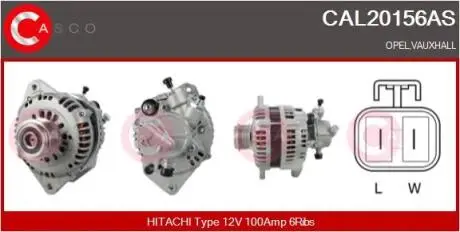 Генератор 12в 100а CASCO CAL20156AS