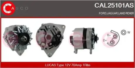 Генератор 12в 70а CASCO CAL25101AS