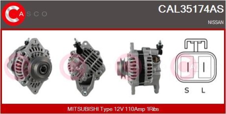 Генератор 12в 110а CASCO CAL35174AS