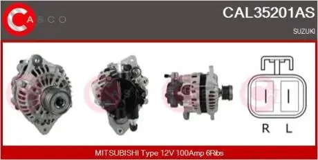 Генератор 12в 100а CASCO CAL35201AS