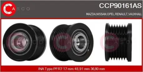 Шків генератора CASCO CCP90161AS