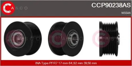 Шків генератора CASCO CCP90238AS