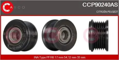 Шкив генератора CASCO CCP90240AS