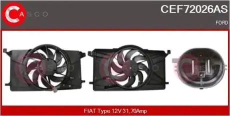 Вентилятор охлаждения двигателя CASCO CEF72026AS