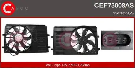 Вентилятор охлаждения двигателя CASCO CEF73008AS