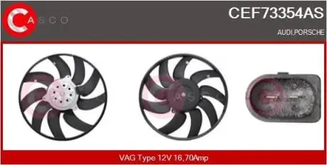 Вентилятор охолодження двигуна CASCO CEF73354AS
