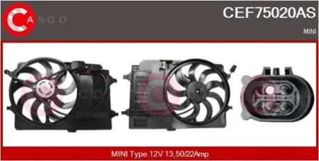 Вентилятор охолодження двигуна CASCO CEF75020AS