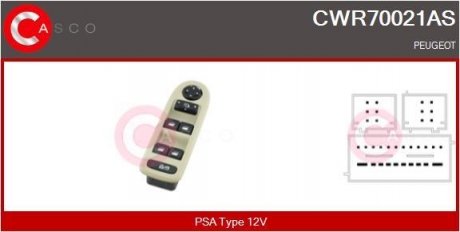 Кнопки стеклоподъемника CASCO CWR70021AS