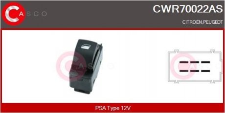 Кнопки склопідйомника CASCO CWR70022AS (фото 1)