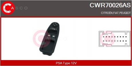 Кнопки стеклоподъемника CASCO CWR70026AS