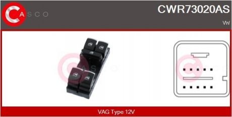 Кнопки склопідйомника CASCO CWR73020AS (фото 1)