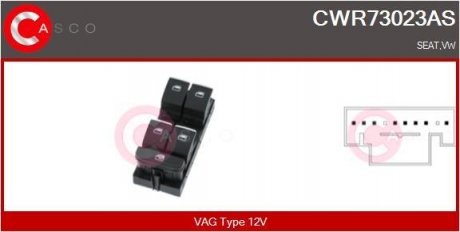 Кнопки стеклоподъемника CASCO CWR73023AS (фото 1)