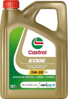 Олія ДВЗ 5W-30 EDGE API C3 SN/CF, ACEA C3, GM dexos2, 4л, синт. CASTROL 15F7ED