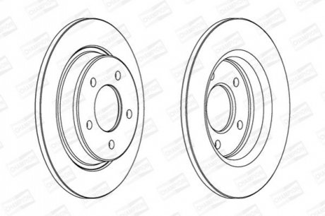 Mazda диск тормозной задн.&quot;15&quot; mazda 3/5 1.8/2.0/2.3 CHAMPION 563043CH (фото 1)