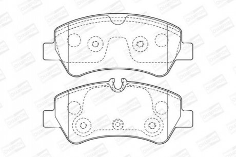 Комплект гальмівних колодок, дискове гальмо CHAMPION 573434CH